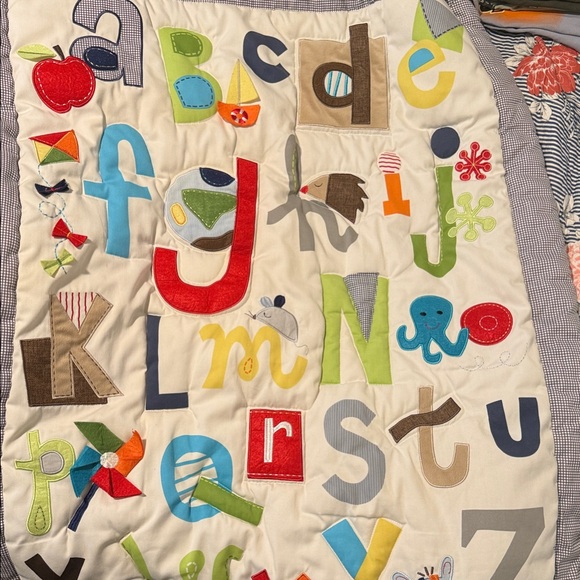 Colorful Alphabet Kids Quilt Measurements 33 x 42 inches - Picture 3 of 3